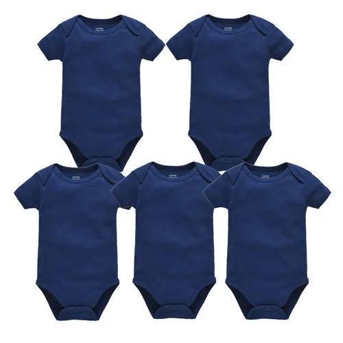Kavkas Ropa de algodón para bebés – Juego de mamelucos de manga corta de 3 o 5 piezas para recién nacidos, para niños y niñas, mamelucos blancos sólidos de 0 a 24 meses, ropa suave de uso diario para bebés
