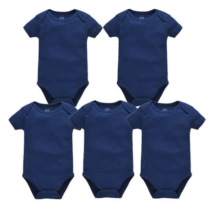 Kavkas Ropa de algodón para bebés – Juego de mamelucos de manga corta de 3 o 5 piezas para recién nacidos, para niños y niñas, mamelucos blancos sólidos de 0 a 24 meses, ropa suave de uso diario para bebés