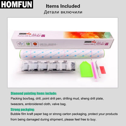 HOMFUN Kit de pintura de diamante personalizado – Arte de bordado con diamantes de imitación 5D DIY, manualidades de mosaico de diamantes personalizadas, regalo de decoración del hogar para bodas con punto de cruz