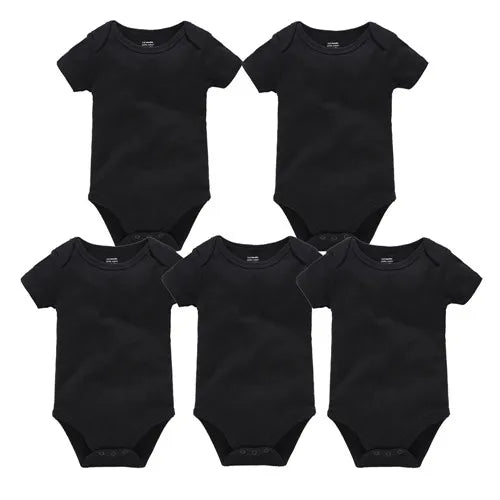 Kavkas Ropa de algodón para bebés – Juego de mamelucos de manga corta de 3 o 5 piezas para recién nacidos, para niños y niñas, mamelucos blancos sólidos de 0 a 24 meses, ropa suave de uso diario para bebés