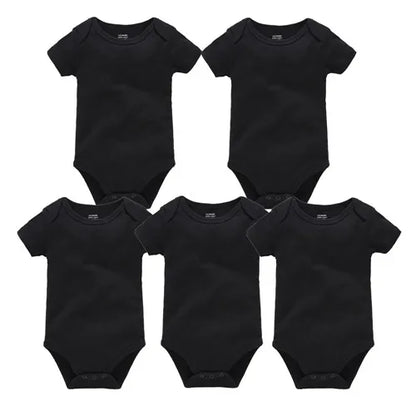 Kavkas Ropa de algodón para bebés – Juego de mamelucos de manga corta de 3 o 5 piezas para recién nacidos, para niños y niñas, mamelucos blancos sólidos de 0 a 24 meses, ropa suave de uso diario para bebés
