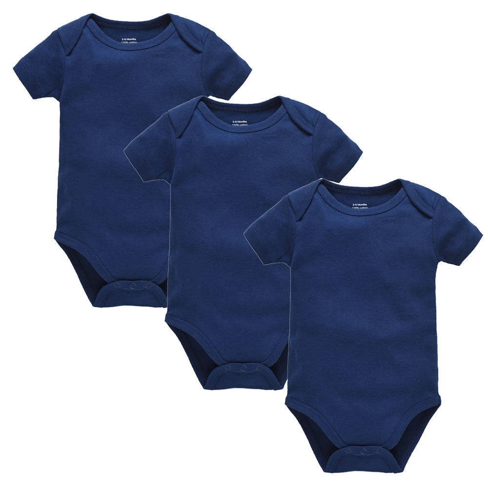 Kavkas Ropa de algodón para bebés – Juego de mamelucos de manga corta de 3 o 5 piezas para recién nacidos, para niños y niñas, mamelucos blancos sólidos de 0 a 24 meses, ropa suave de uso diario para bebés