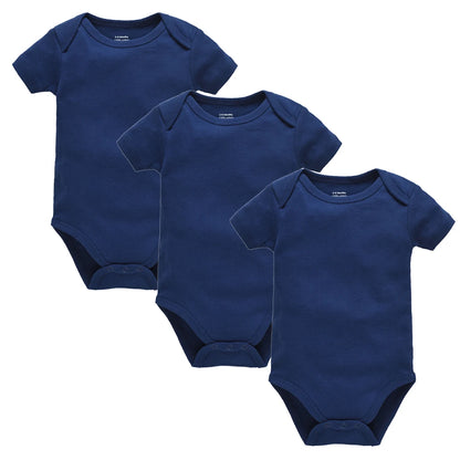 Kavkas Ropa de algodón para bebés – Juego de mamelucos de manga corta de 3 o 5 piezas para recién nacidos, para niños y niñas, mamelucos blancos sólidos de 0 a 24 meses, ropa suave de uso diario para bebés