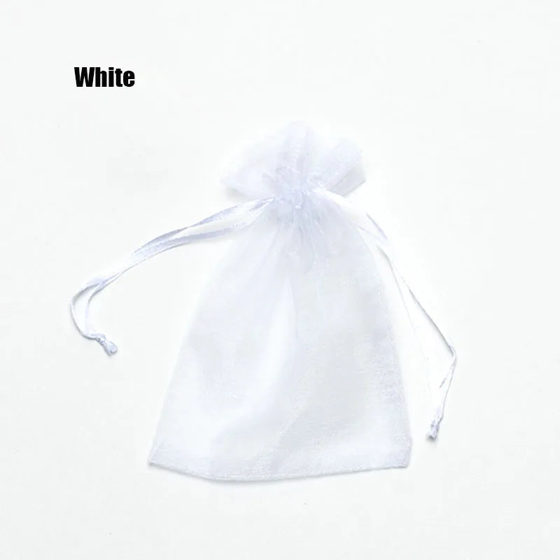 100pcs Organza Gift Bags – 22 Colors Drawstring Jewelry Pouches for Wedding, Christmas, Party Favors, Candy Gifts & Packaging Display