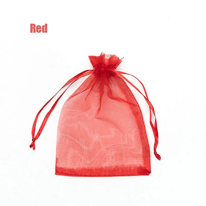 100pcs Organza Gift Bags – 22 Colors Drawstring Jewelry Pouches for Wedding, Christmas, Party Favors, Candy Gifts & Packaging Display