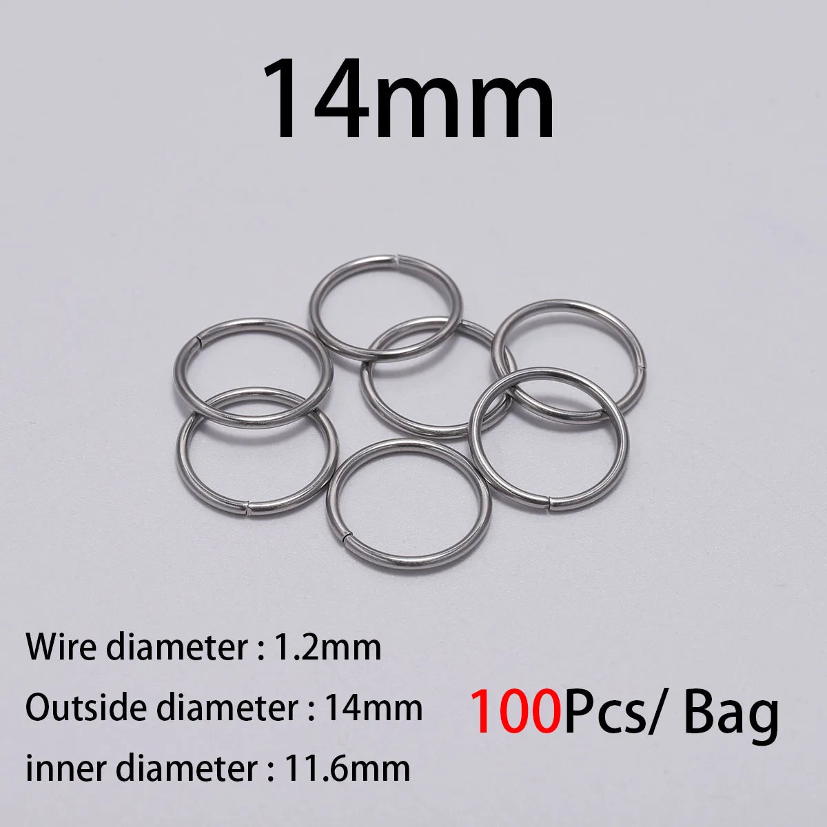 30 à 200 Anneaux de jonction fendus en acier inoxydable (3 à 25 mm) – Connecteurs à boucle ouverte pour la fabrication de bijoux, bracelets, colliers et loisirs créatifs