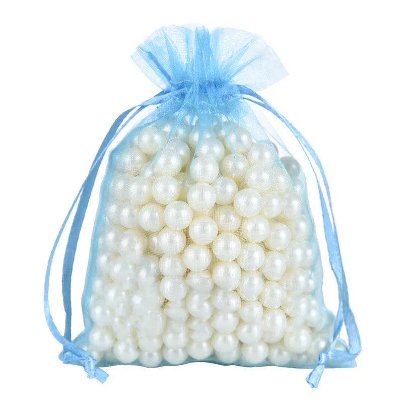 100pcs Organza Gift Bags – 22 Colors Drawstring Jewelry Pouches for Wedding, Christmas, Party Favors, Candy Gifts & Packaging Display