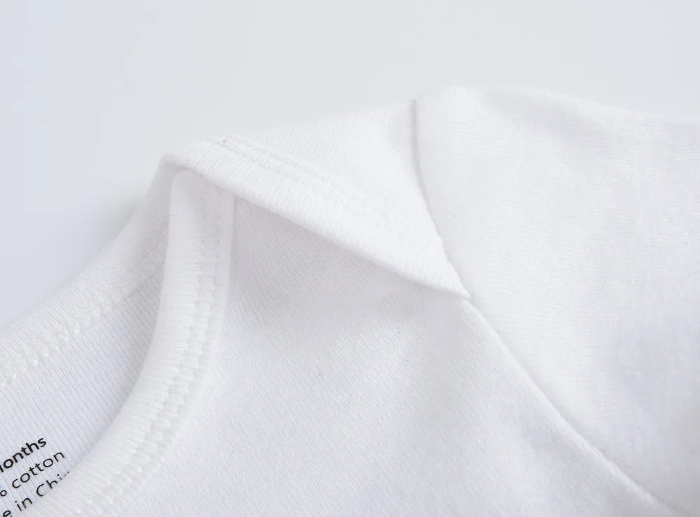 Kavkas Ropa de algodón para bebés – Juego de mamelucos de manga corta de 3 o 5 piezas para recién nacidos, para niños y niñas, mamelucos blancos sólidos de 0 a 24 meses, ropa suave de uso diario para bebés