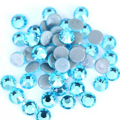 Set de diamantes de imitación de fijación en caliente de 1440 piezas – Piedras de cristal brillante de base plana para decoración de uñas, ropa y manualidades