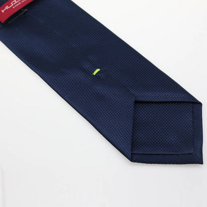 HUISHI Men's Waterproof Jacquard Necktie – 6cm Solid Dark Blue Tie for Business, Weddings & Formal Wear