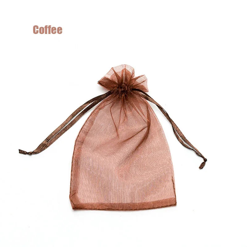 100pcs Organza Gift Bags – 22 Colors Drawstring Jewelry Pouches for Wedding, Christmas, Party Favors, Candy Gifts & Packaging Display