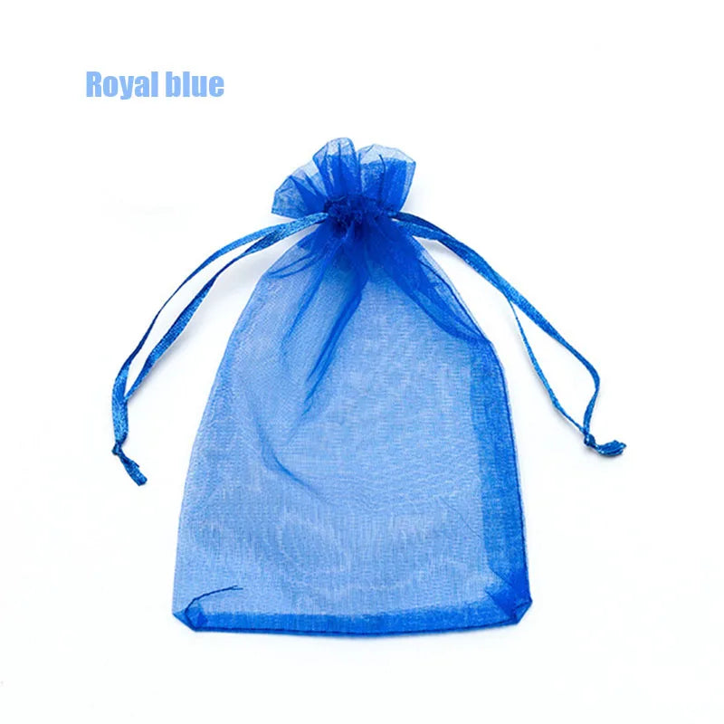 100pcs Organza Gift Bags – 22 Colors Drawstring Jewelry Pouches for Wedding, Christmas, Party Favors, Candy Gifts & Packaging Display