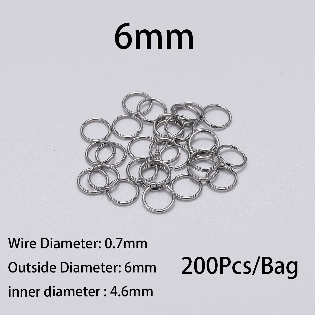 30 à 200 Anneaux de jonction fendus en acier inoxydable (3 à 25 mm) – Connecteurs à boucle ouverte pour la fabrication de bijoux, bracelets, colliers et loisirs créatifs