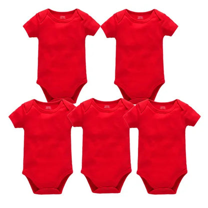 Kavkas Ropa de algodón para bebés – Juego de mamelucos de manga corta de 3 o 5 piezas para recién nacidos, para niños y niñas, mamelucos blancos sólidos de 0 a 24 meses, ropa suave de uso diario para bebés