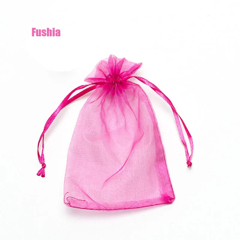 100pcs Organza Gift Bags – 22 Colors Drawstring Jewelry Pouches for Wedding, Christmas, Party Favors, Candy Gifts & Packaging Display