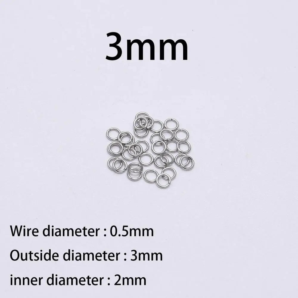 30 à 200 Anneaux de jonction fendus en acier inoxydable (3 à 25 mm) – Connecteurs à boucle ouverte pour la fabrication de bijoux, bracelets, colliers et loisirs créatifs