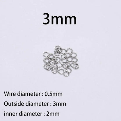 30 à 200 Anneaux de jonction fendus en acier inoxydable (3 à 25 mm) – Connecteurs à boucle ouverte pour la fabrication de bijoux, bracelets, colliers et loisirs créatifs