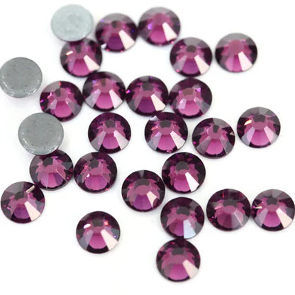 Set de diamantes de imitación de fijación en caliente de 1440 piezas – Piedras de cristal brillante de base plana para decoración de uñas, ropa y manualidades