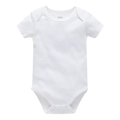 Kavkas Ropa de algodón para bebés – Juego de mamelucos de manga corta de 3 o 5 piezas para recién nacidos, para niños y niñas, mamelucos blancos sólidos de 0 a 24 meses, ropa suave de uso diario para bebés