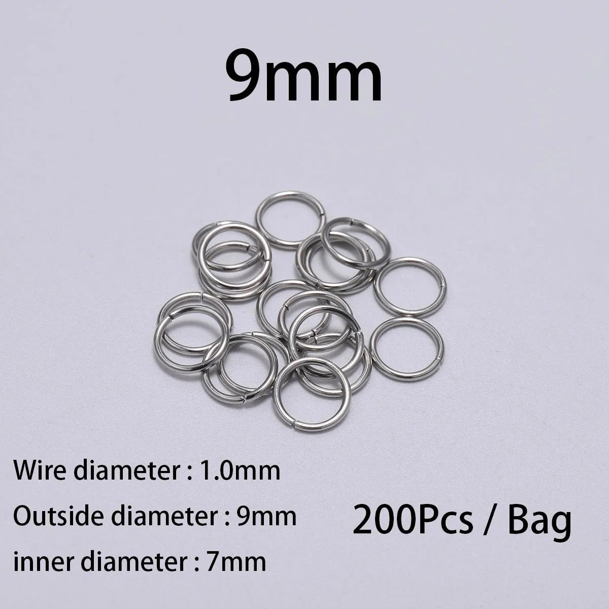 30 à 200 Anneaux de jonction fendus en acier inoxydable (3 à 25 mm) – Connecteurs à boucle ouverte pour la fabrication de bijoux, bracelets, colliers et loisirs créatifs