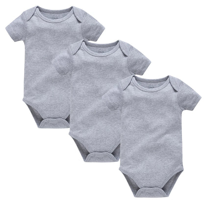 Kavkas Ropa de algodón para bebés – Juego de mamelucos de manga corta de 3 o 5 piezas para recién nacidos, para niños y niñas, mamelucos blancos sólidos de 0 a 24 meses, ropa suave de uso diario para bebés