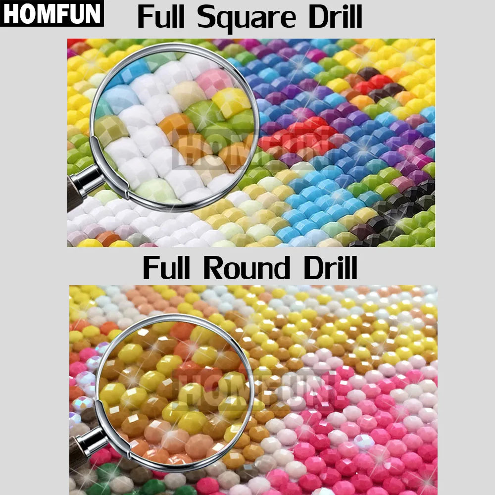 HOMFUN Kit de pintura de diamante personalizado – Arte de bordado con diamantes de imitación 5D DIY, manualidades de mosaico de diamantes personalizadas, regalo de decoración del hogar para bodas con punto de cruz