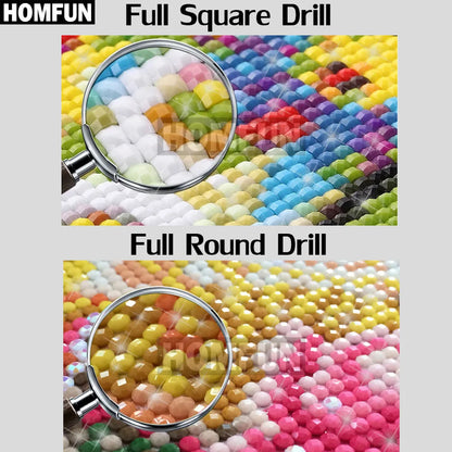 HOMFUN Kit de pintura de diamante personalizado – Arte de bordado con diamantes de imitación 5D DIY, manualidades de mosaico de diamantes personalizadas, regalo de decoración del hogar para bodas con punto de cruz