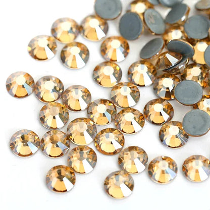 Set de diamantes de imitación de fijación en caliente de 1440 piezas – Piedras de cristal brillante de base plana para decoración de uñas, ropa y manualidades