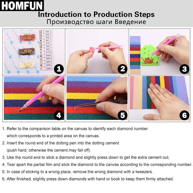 HOMFUN Kit de pintura de diamante personalizado – Arte de bordado con diamantes de imitación 5D DIY, manualidades de mosaico de diamantes personalizadas, regalo de decoración del hogar para bodas con punto de cruz