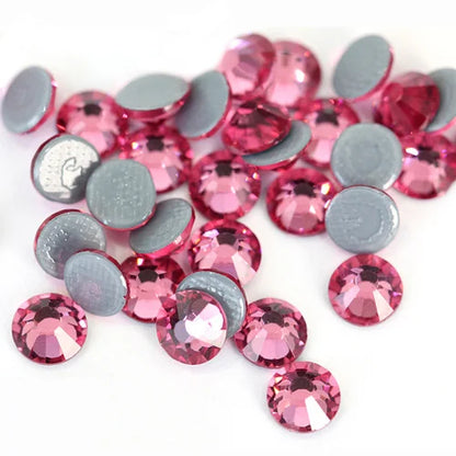 Set de diamantes de imitación de fijación en caliente de 1440 piezas – Piedras de cristal brillante de base plana para decoración de uñas, ropa y manualidades