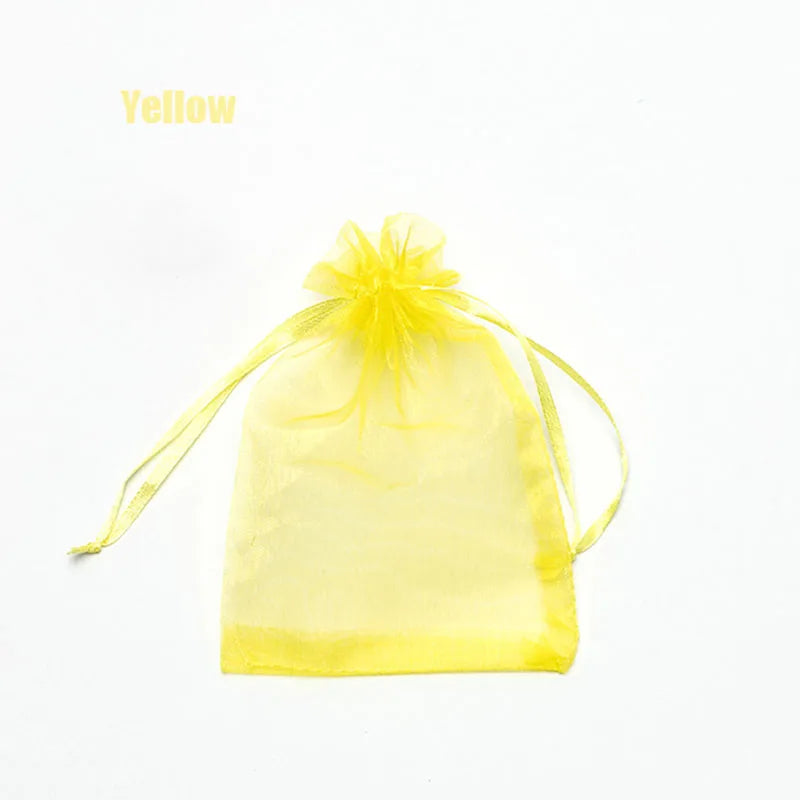 100pcs Organza Gift Bags – 22 Colors Drawstring Jewelry Pouches for Wedding, Christmas, Party Favors, Candy Gifts & Packaging Display