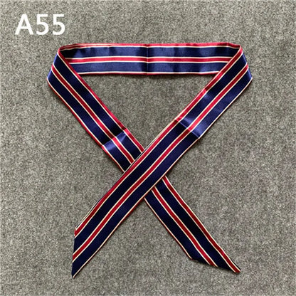 Women's Skinny Silk Scarf – Fashion Handle Bag Twilly Wrap, Versatile Head Scarf & Bag Decoration Accessory