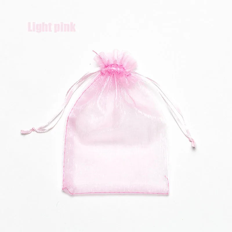 100pcs Organza Gift Bags – 22 Colors Drawstring Jewelry Pouches for Wedding, Christmas, Party Favors, Candy Gifts & Packaging Display