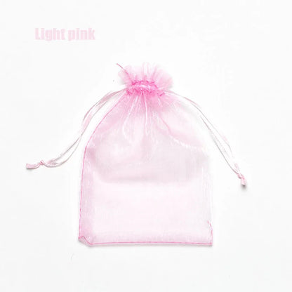 100pcs Organza Gift Bags – 22 Colors Drawstring Jewelry Pouches for Wedding, Christmas, Party Favors, Candy Gifts & Packaging Display