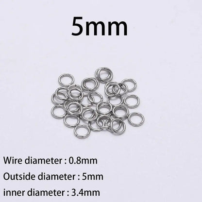 30 à 200 Anneaux de jonction fendus en acier inoxydable (3 à 25 mm) – Connecteurs à boucle ouverte pour la fabrication de bijoux, bracelets, colliers et loisirs créatifs