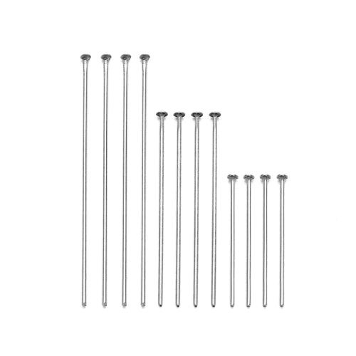 Juego de 50 a 100 imperdibles de acero inoxidable – Alfileres de bola, planos y de ojo chapados en oro y plata para hacer joyas y manualidades DIY