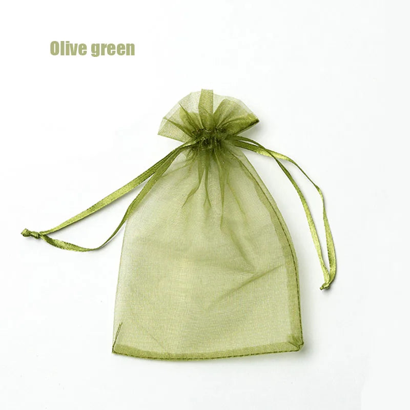 100pcs Organza Gift Bags – 22 Colors Drawstring Jewelry Pouches for Wedding, Christmas, Party Favors, Candy Gifts & Packaging Display