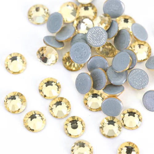 Set de diamantes de imitación de fijación en caliente de 1440 piezas – Piedras de cristal brillante de base plana para decoración de uñas, ropa y manualidades