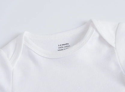 Kavkas Ropa de algodón para bebés – Juego de mamelucos de manga corta de 3 o 5 piezas para recién nacidos, para niños y niñas, mamelucos blancos sólidos de 0 a 24 meses, ropa suave de uso diario para bebés