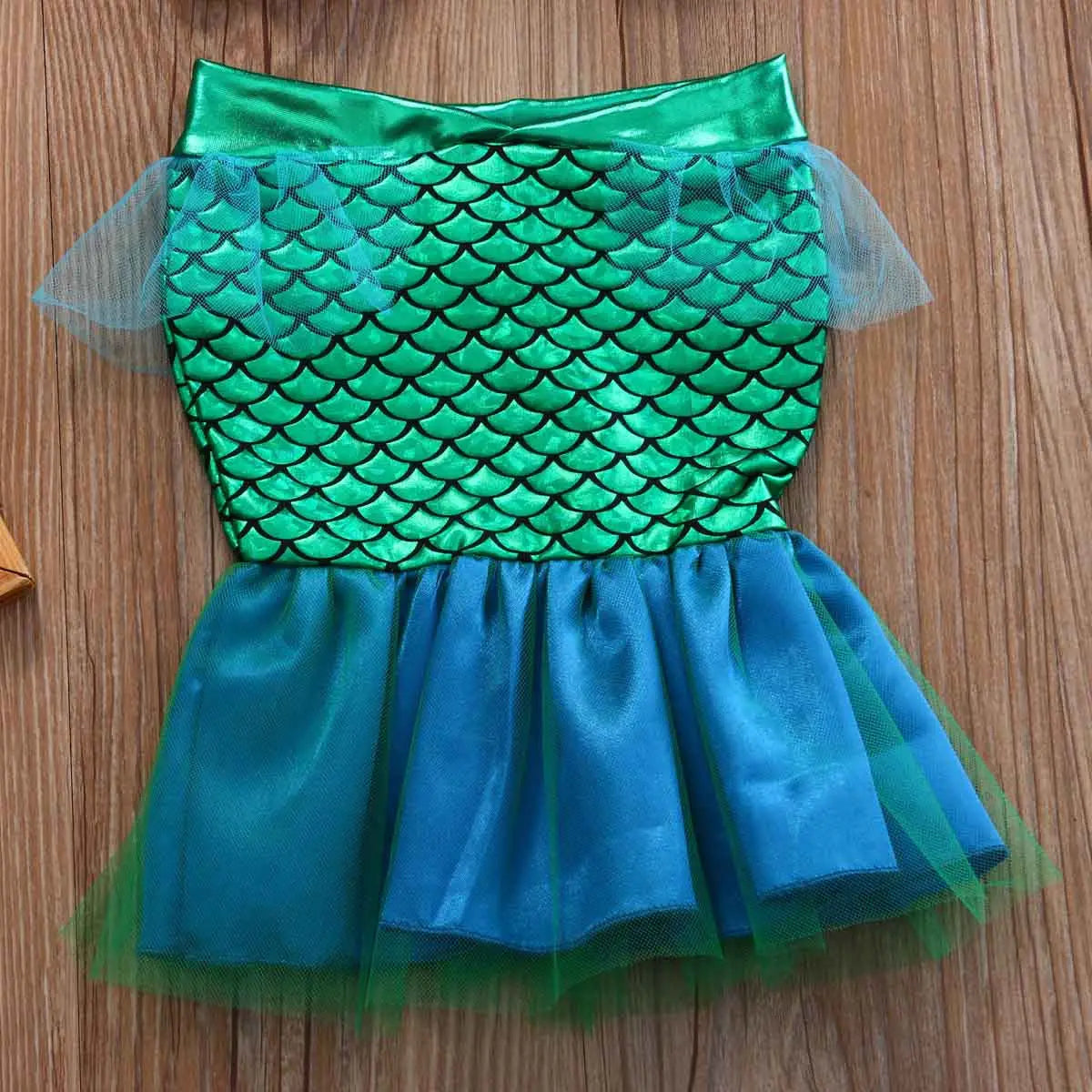 Baby Girls Summer Swimsuit Set – Chiffon Scale Dress Bikini Outfit for Newborn & Infant Beach Wear