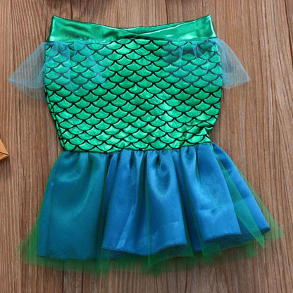 Baby Girls Summer Swimsuit Set – Chiffon Scale Dress Bikini Outfit for Newborn & Infant Beach Wear