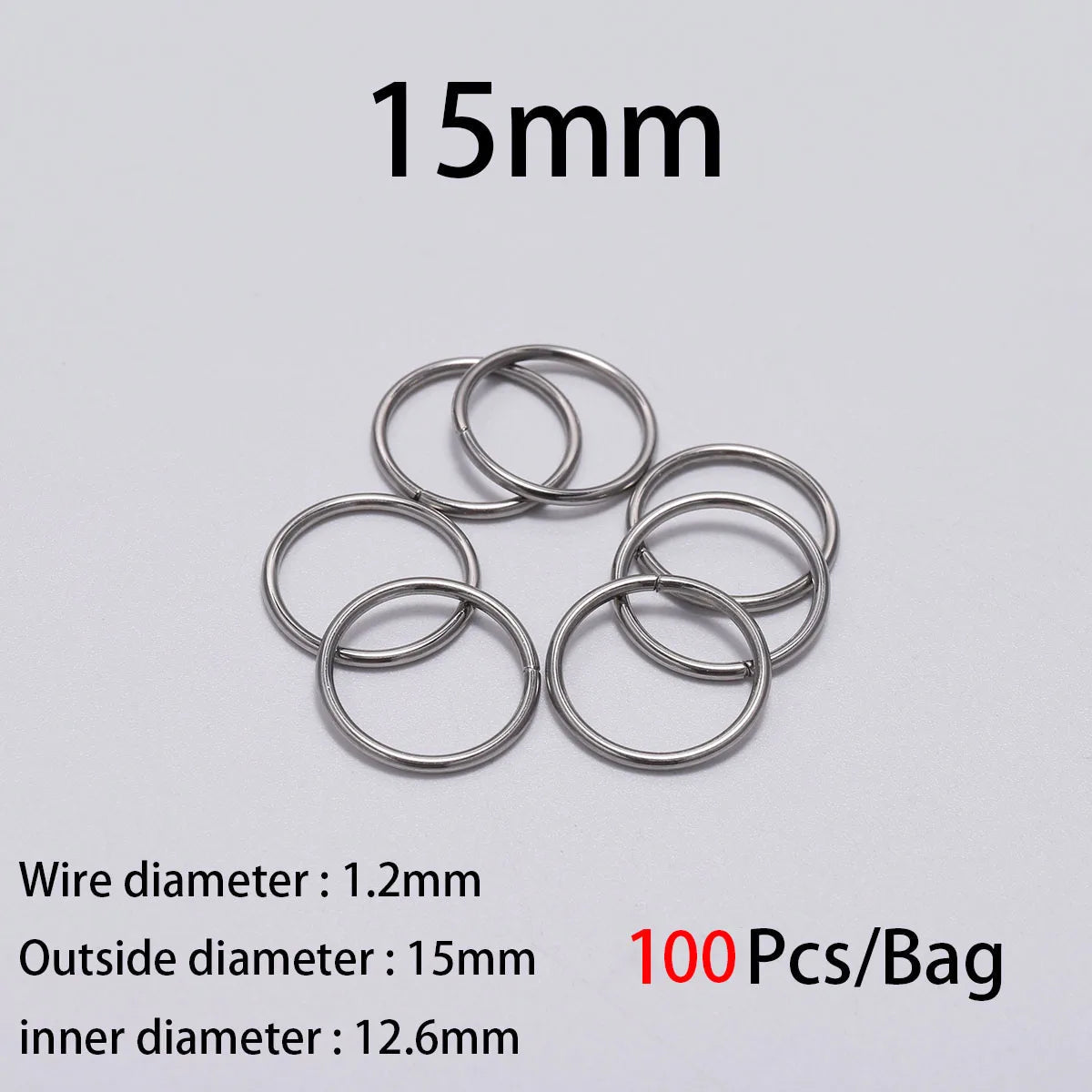 30 à 200 Anneaux de jonction fendus en acier inoxydable (3 à 25 mm) – Connecteurs à boucle ouverte pour la fabrication de bijoux, bracelets, colliers et loisirs créatifs