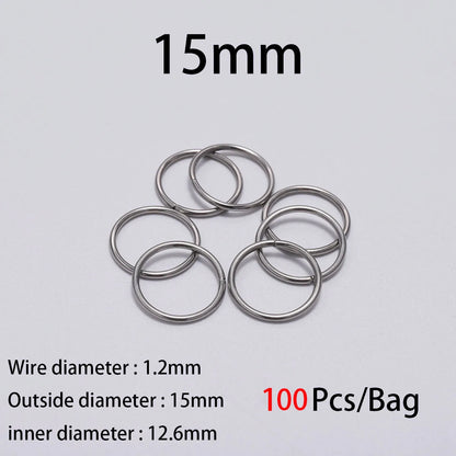 30 à 200 Anneaux de jonction fendus en acier inoxydable (3 à 25 mm) – Connecteurs à boucle ouverte pour la fabrication de bijoux, bracelets, colliers et loisirs créatifs