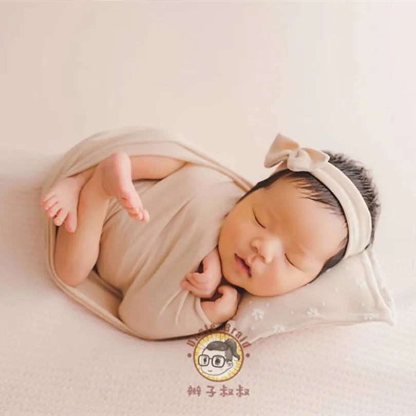 Arrullo elástico de punto para recién nacido – Manta suave de jersey de 35x160cm para fotografía de bebés, capa elástica para sesiones de fotos de recién nacidos, accesorios cómodos para baby shower y recuerdo
