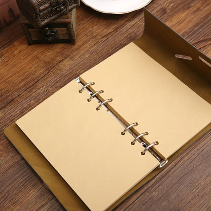 Retro Spiral Leather Notebook – Vintage Pirate Journal with Refillable Pages