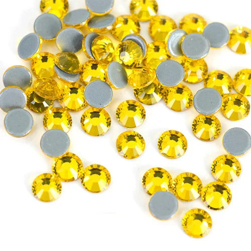 Set de diamantes de imitación de fijación en caliente de 1440 piezas – Piedras de cristal brillante de base plana para decoración de uñas, ropa y manualidades