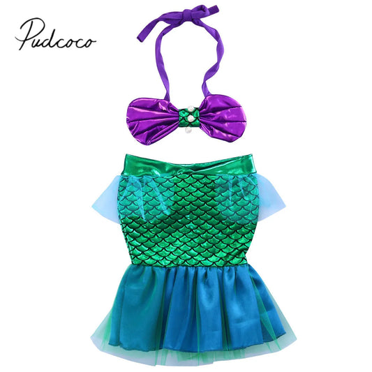 Conjunto de Traje de Baño de Verano para Bebé Niña – Bikini con Vestido de Escamas de Gasa para Recién Nacidas y Bebés Ropa de Playa