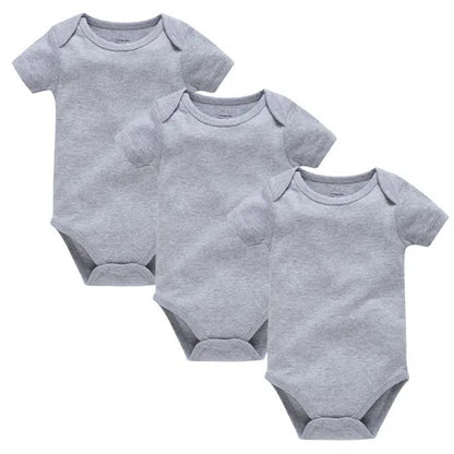 Kavkas Ropa de algodón para bebés – Juego de mamelucos de manga corta de 3 o 5 piezas para recién nacidos, para niños y niñas, mamelucos blancos sólidos de 0 a 24 meses, ropa suave de uso diario para bebés
