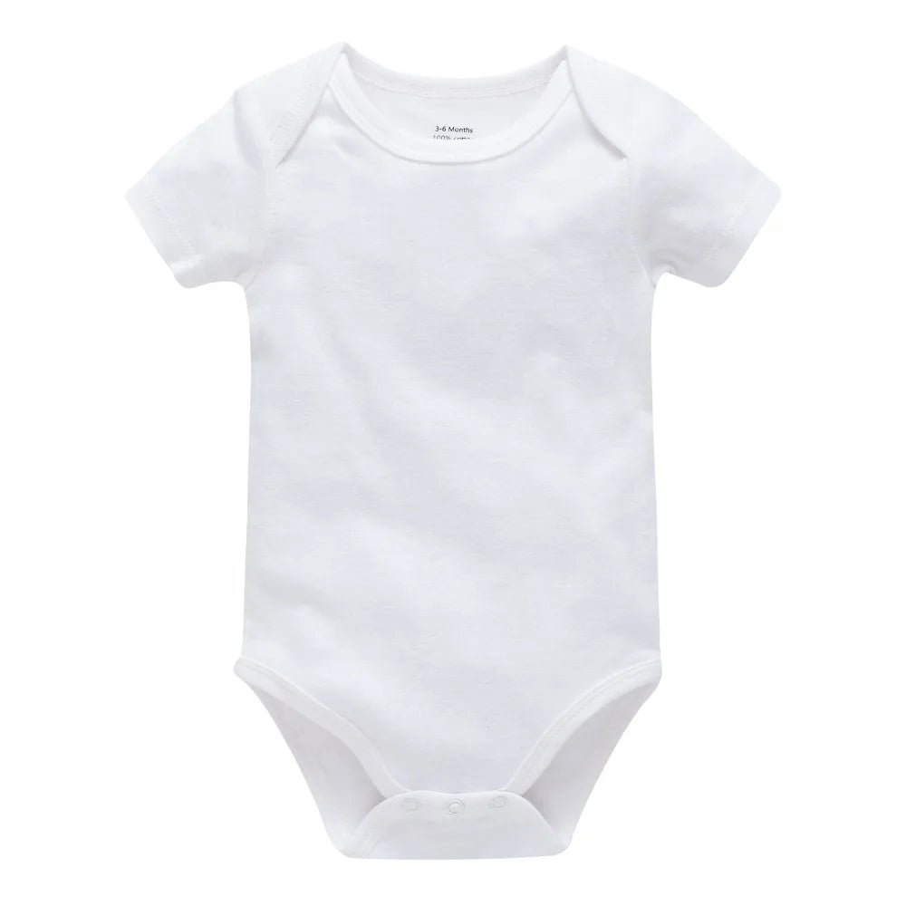 Kavkas Ropa de algodón para bebés – Juego de mamelucos de manga corta de 3 o 5 piezas para recién nacidos, para niños y niñas, mamelucos blancos sólidos de 0 a 24 meses, ropa suave de uso diario para bebés