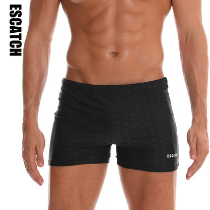 ESCATCH Men's Printed Swim Trunks – Plus Size Quick-Dry Elastic Swimsuit with Soft Liner for Beach & Swimming